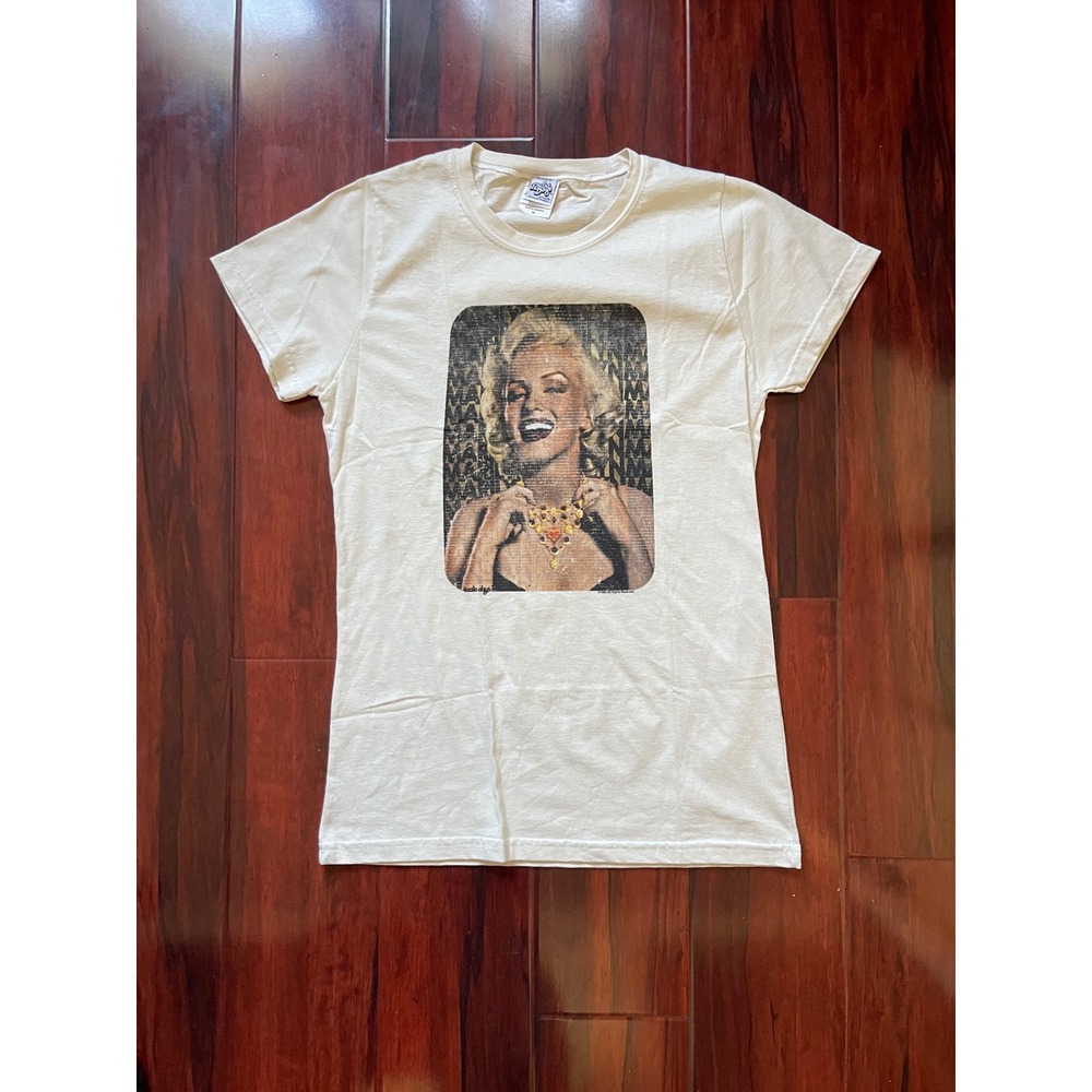 Radio Days Marilyn Monroe Graphic Tee Shirt Womens XL Cream Portrait Movie Icon
